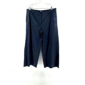 Worth New York Women's Black Wide Leg Capri Summer Stretch Pants Size 14